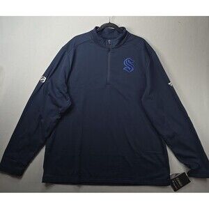 Fanatics NHL Pro Seattle Kraken 1\4 Zip Jacket Blue Mens XXL NWT